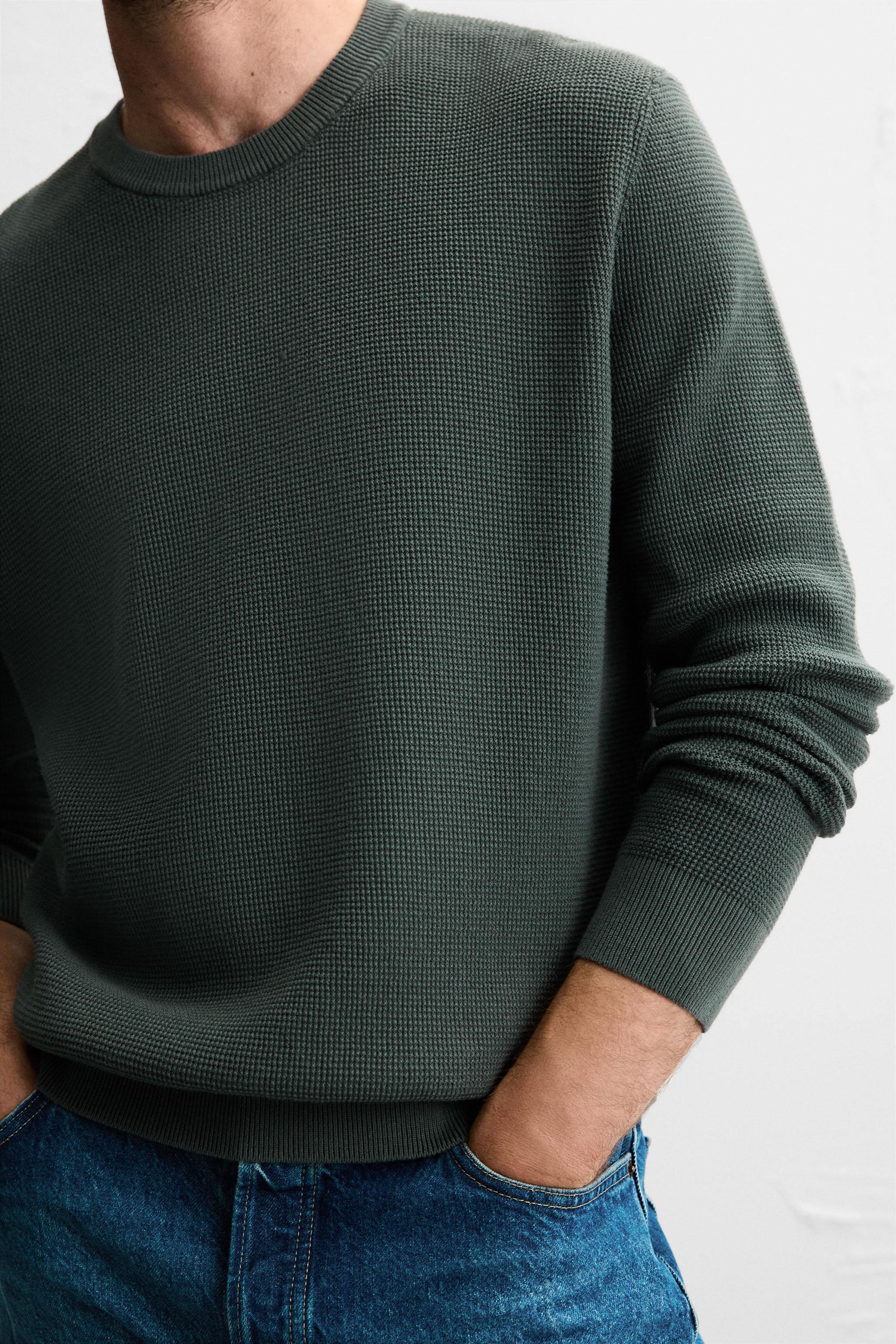 REGULAR FIT WAFFLE JUMPER